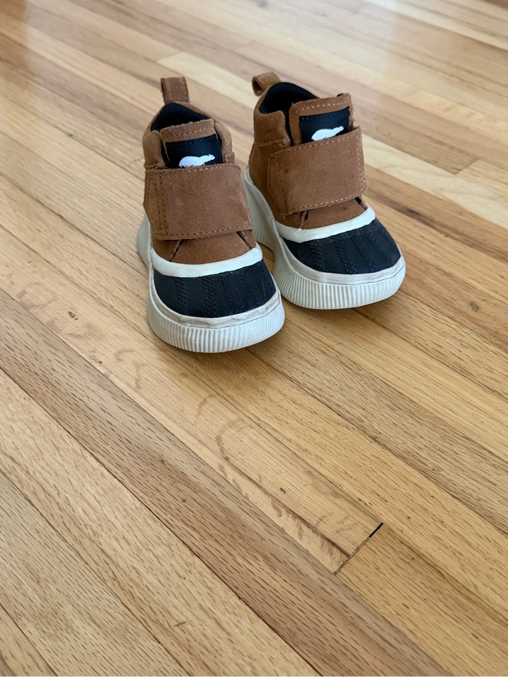 Sorel Kids Brown and Black Winter Boots with Velcro Strap
